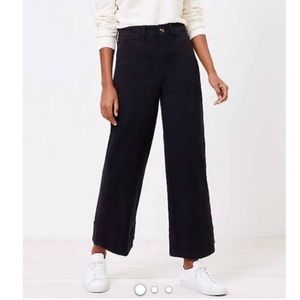 LOFT NWT High Waist Slim Wide Leg Jeans Black
